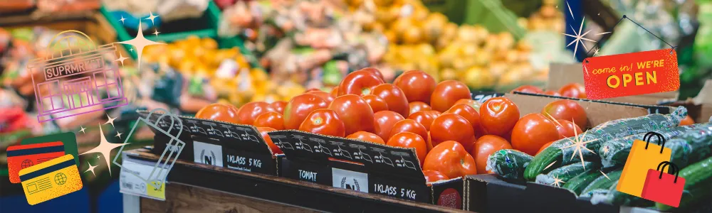 スーパーマーケットの野菜売り場