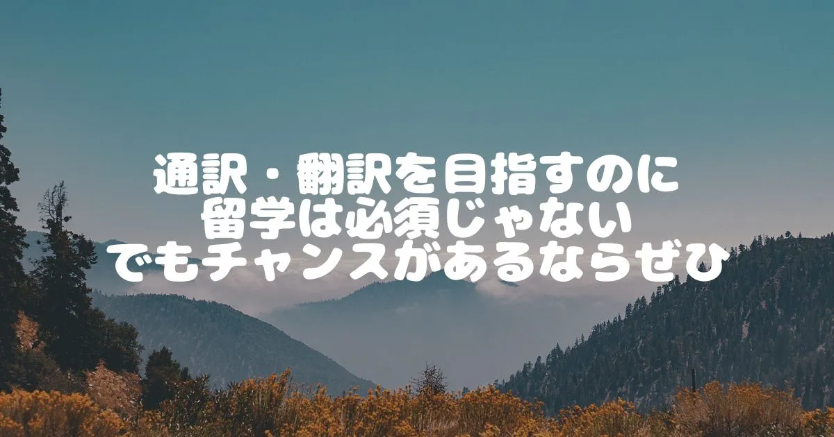 通訳・翻訳を目指すなら留学は必須じゃない でもチャンスがあるならぜひ