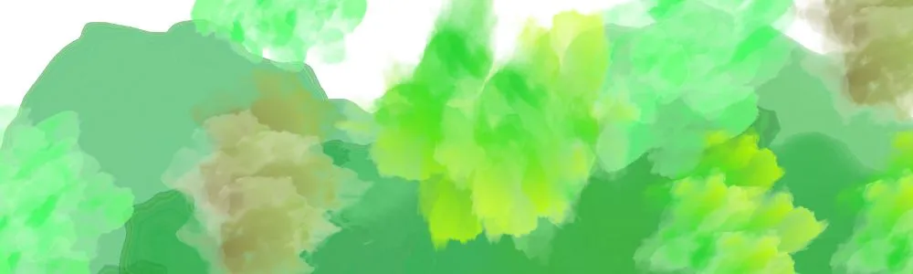 明るいグリーンや黄色のモヤの画像